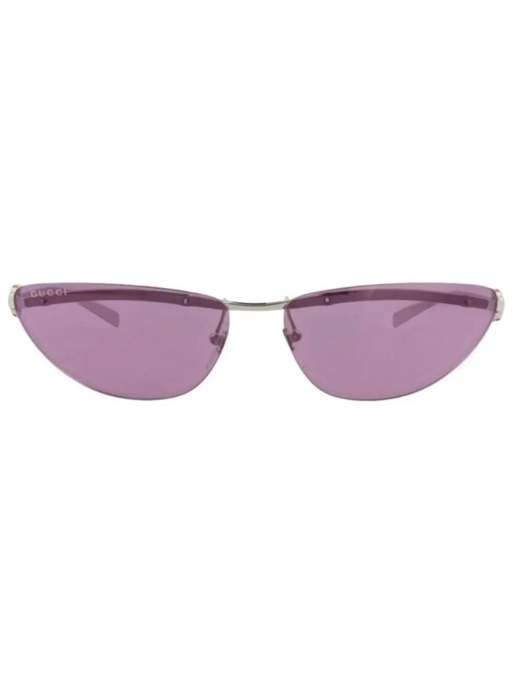 New Gucci Womens Cat Eye Silver Silver Violet Fashion Designer Sunglasses